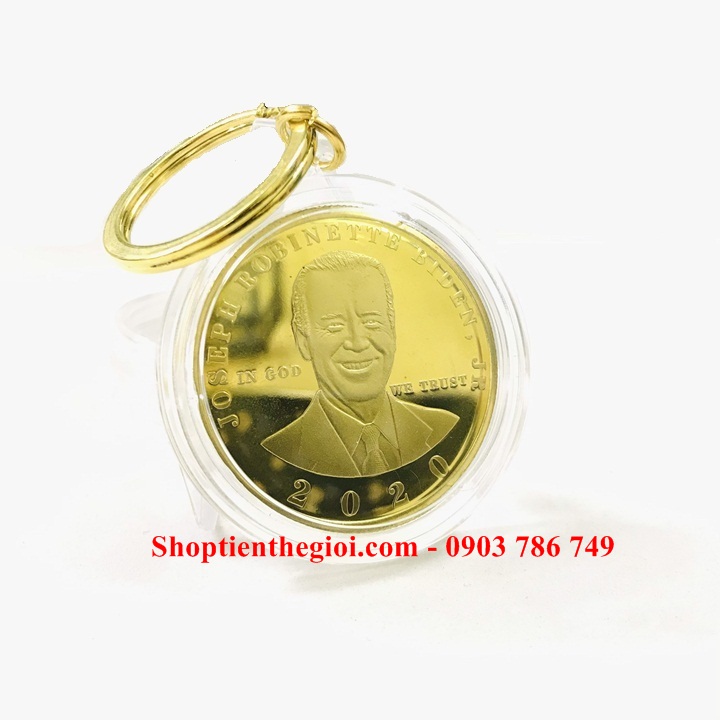 Móc Khóa Xu Biden Mạ Vàng - SP005262